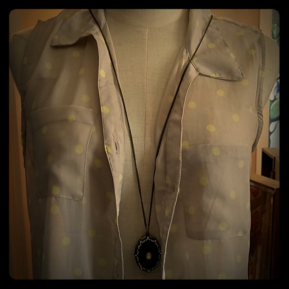 Sheer polka dot shirt